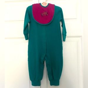 Baby Gap Snap Front Jumper w/Matching Bib. Sized Large 12-18 Months